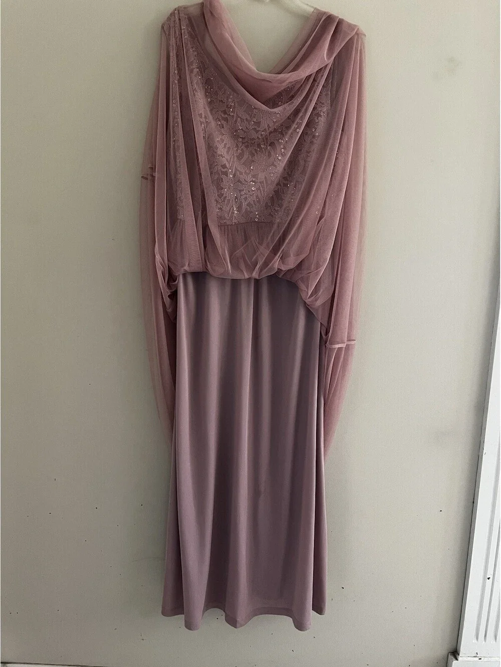 Evening Gown Womens Extra Large Embellishments Dusty Pink Jacket Dress